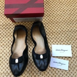 Salvatore Ferragamo Joy Almond Toe Ballet Flat